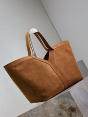 YSL 25S Y MAXI TOTE 50 IN CARAMEL SUEDE GOLD HARDWARE