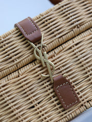 YSL 25S GABY MINI BAG 18 IN OSIER AND BROWN CALFSKIN GOLD HARDWRE