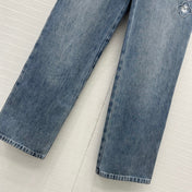 CC 25 Embroidered Pant Blue Denim Cotton