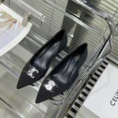 WOMEN'S HIGH HEELS BLACK CALFSKIN