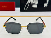 SIGNATURE C DE RECTANGULAR FRAME SUNGLASSES CT0483S IN METAL AND WOODEN