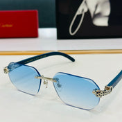 PANTHÈRE RIMLESS OVAL FRAME SUNGLASSES  543637 IN METAL