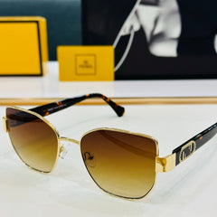 BAGUETTE SQUARE FRAME SUNGLASSES FE40051 IN METAL