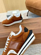 TOM FORD SNEAKERS IN TAN BROWN SUEDE 432168