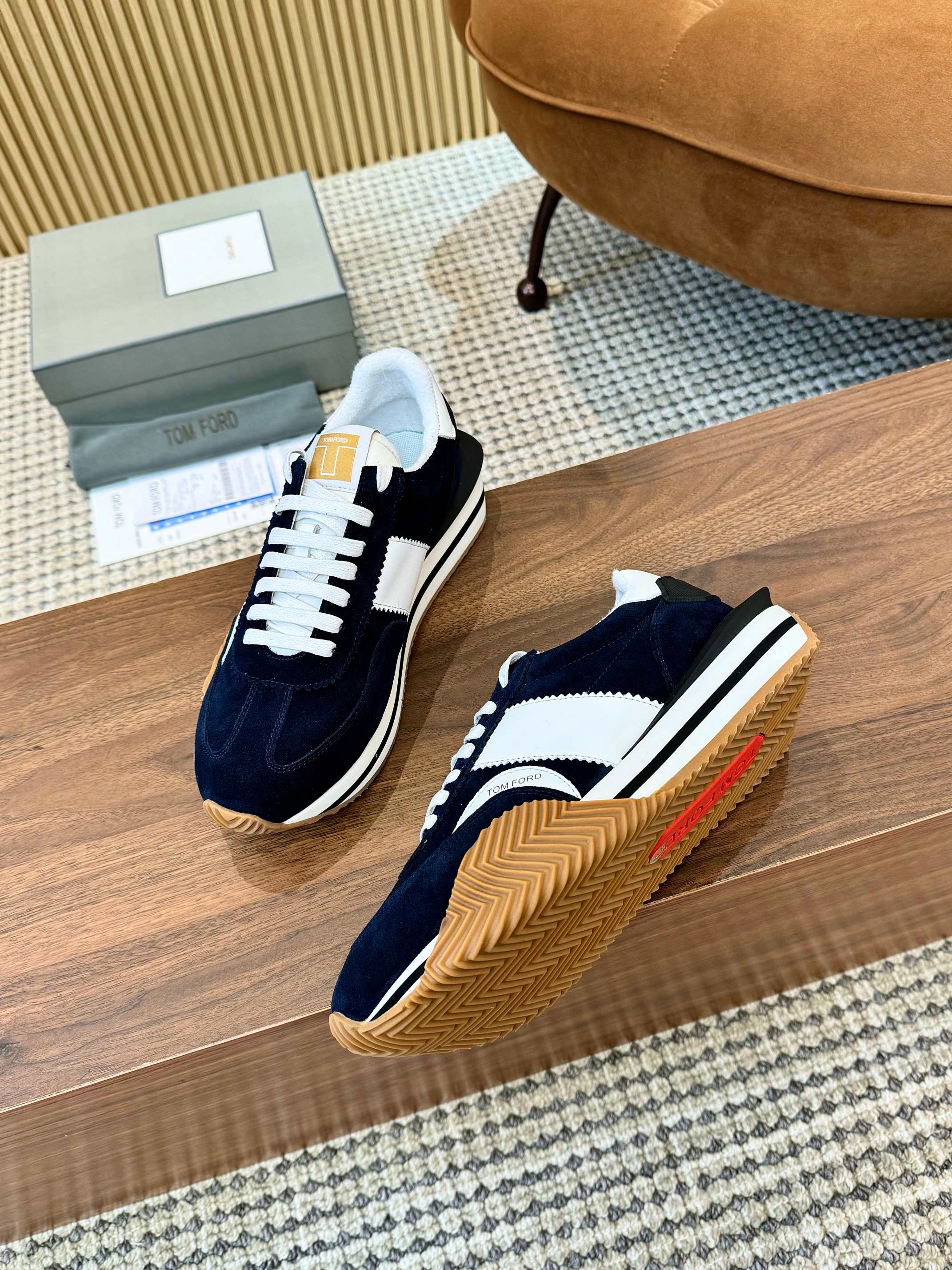 TOM FORD SNEAKERS IN NAVY BLUE SUEDE 432169