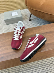 TOM FORD SNEAKERS  IN CHERRY RED MESH AND SUEDE 434240