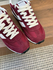TOM FORD SNEAKERS  IN CHERRY RED MESH AND SUEDE 434240