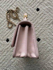 CHANEL 25S CLASSIC WALLET ON CHAIN 19 IN LIGHT PINK LAMBSKIN WITH GOLD HARDWARE