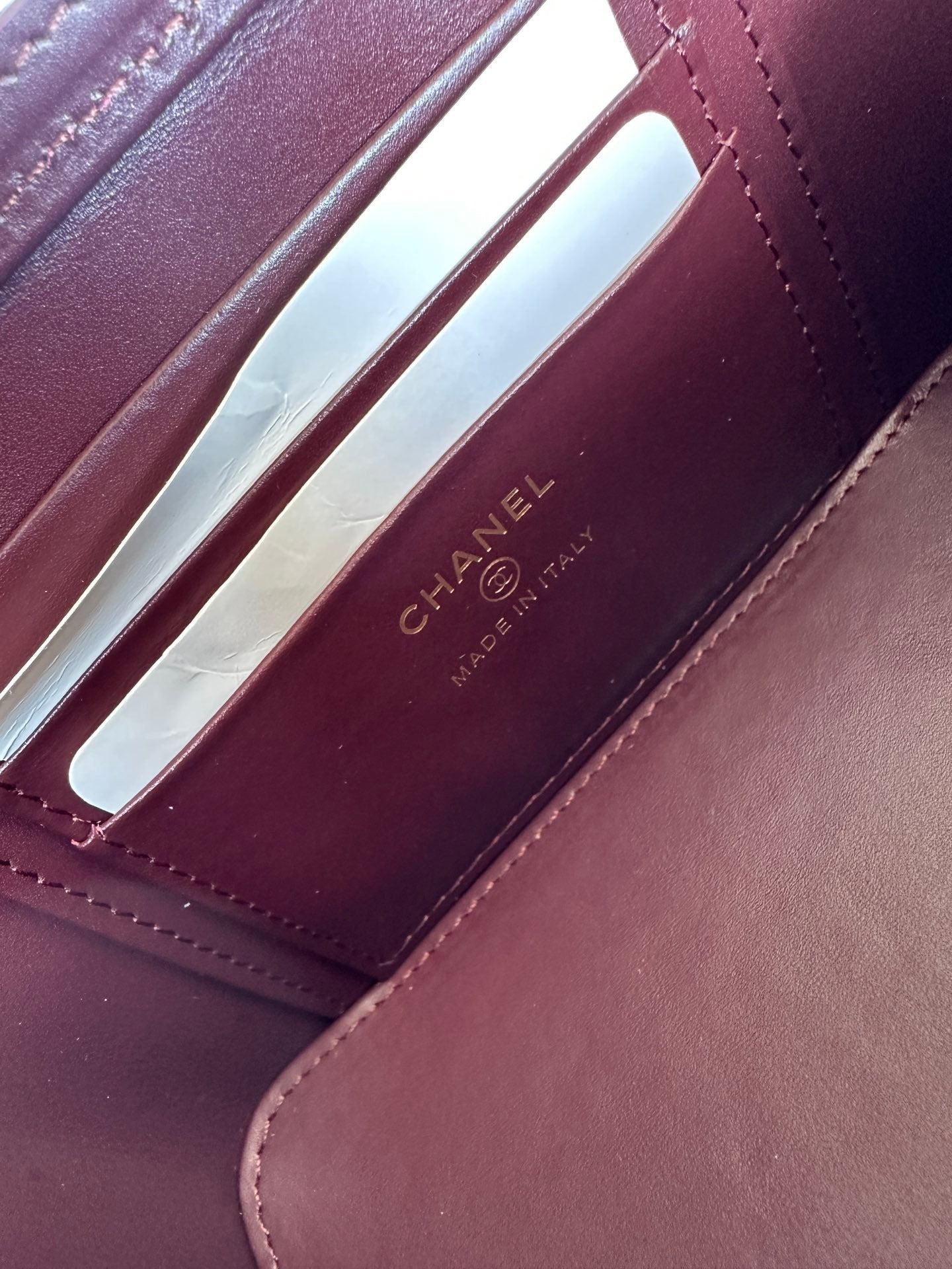 CHANEL 25S VANITY BAG 17 IN DARK RED CAVIAR LEATHER WITH GOLD HARDWARE