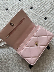 CHANEL 25S MINI FLAP BAG 19 IN LIGHT PINK CAVIAR LEATHER
