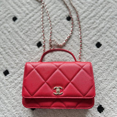 CHANEL 25S MINI FLAP BAG 19 IN RED CAVIAR LEATHER