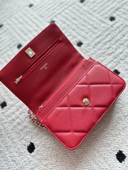 CHANEL 25S MINI FLAP BAG 19 IN RED CAVIAR LEATHER