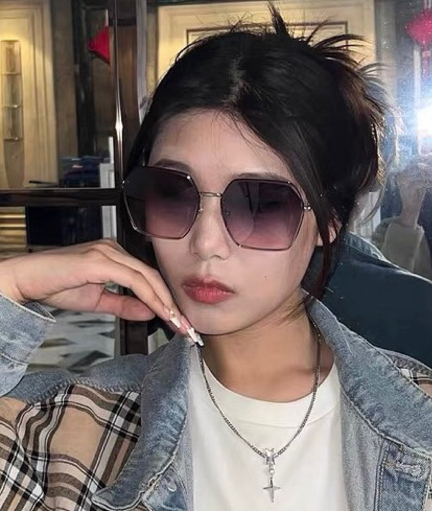 SPECIALIZED FIT ROUND-FRAME SUNGLASSES 8660 IN METAL