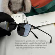 RECTANGULAR FRAME SUNGLASSES G01810 IN METAL