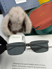 RECTANGULAR FRAME SUNGLASSES G01810 IN METAL