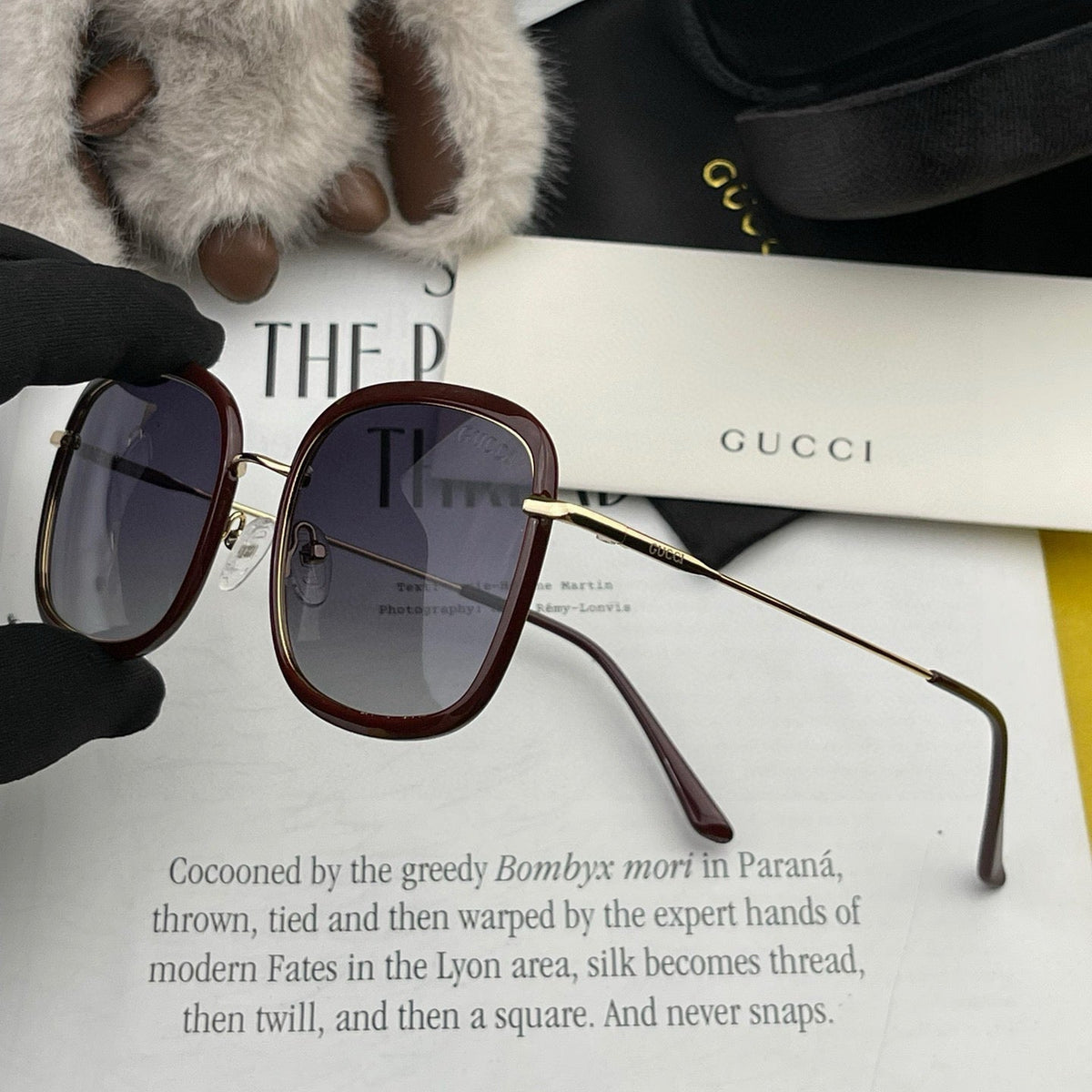 SQUARE FRAME SUNGLASSES G2242 IN ACETATE AND METAL