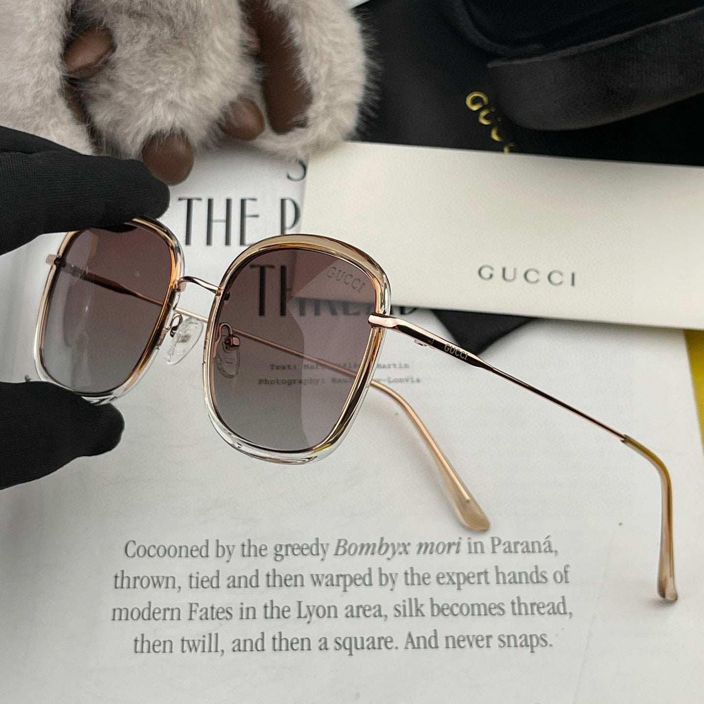 SQUARE FRAME SUNGLASSES G2242 IN ACETATE AND METAL