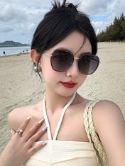 SQUARE FRAME SUNGLASSES G8384 IN METAL AND ACETATE