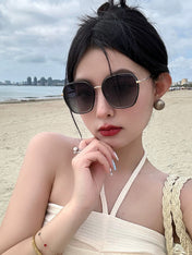 SQUARE FRAME SUNGLASSES G8384 IN METAL AND ACETATE