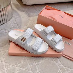 White Stylized Slippers Sheepskin