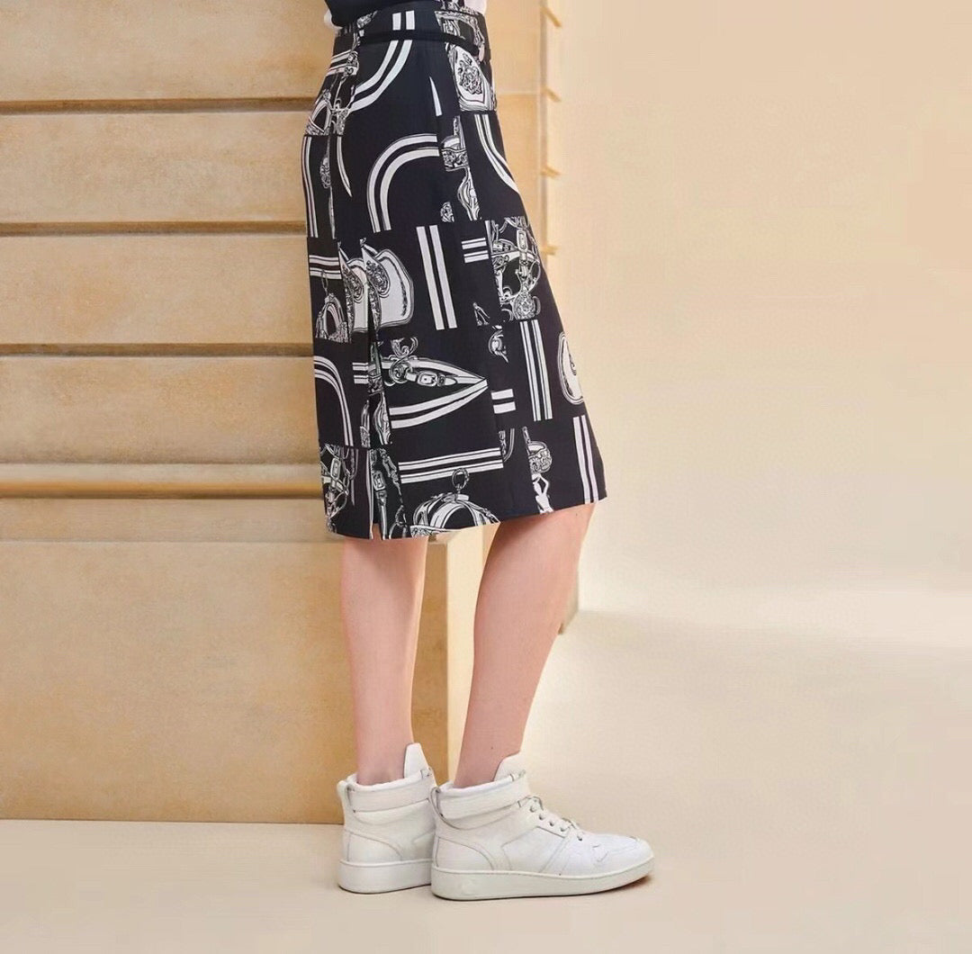 HERMES 25S SLIT MIDI SKIRT 337