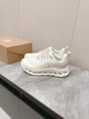 RUN SNEAKER IN PASTEL GRAY MIX BABY PINK SUEDE AND MESH FABRIC