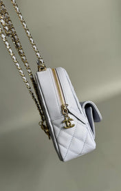 CC MINI 18 BACKPACK WHITE CAVIAR LIGHT GOLD HARDWARE