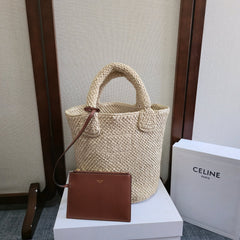 CELINE BAG TRIOMPHE 23 IN LIGHT BEIGE RAFFIA