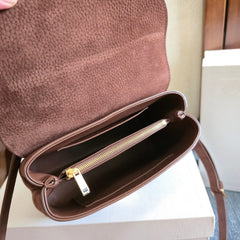 CELINE 25S NINO BAG 20MM IN DARK BROWN GRAINED CALFSKIN GOLD HARDWARE