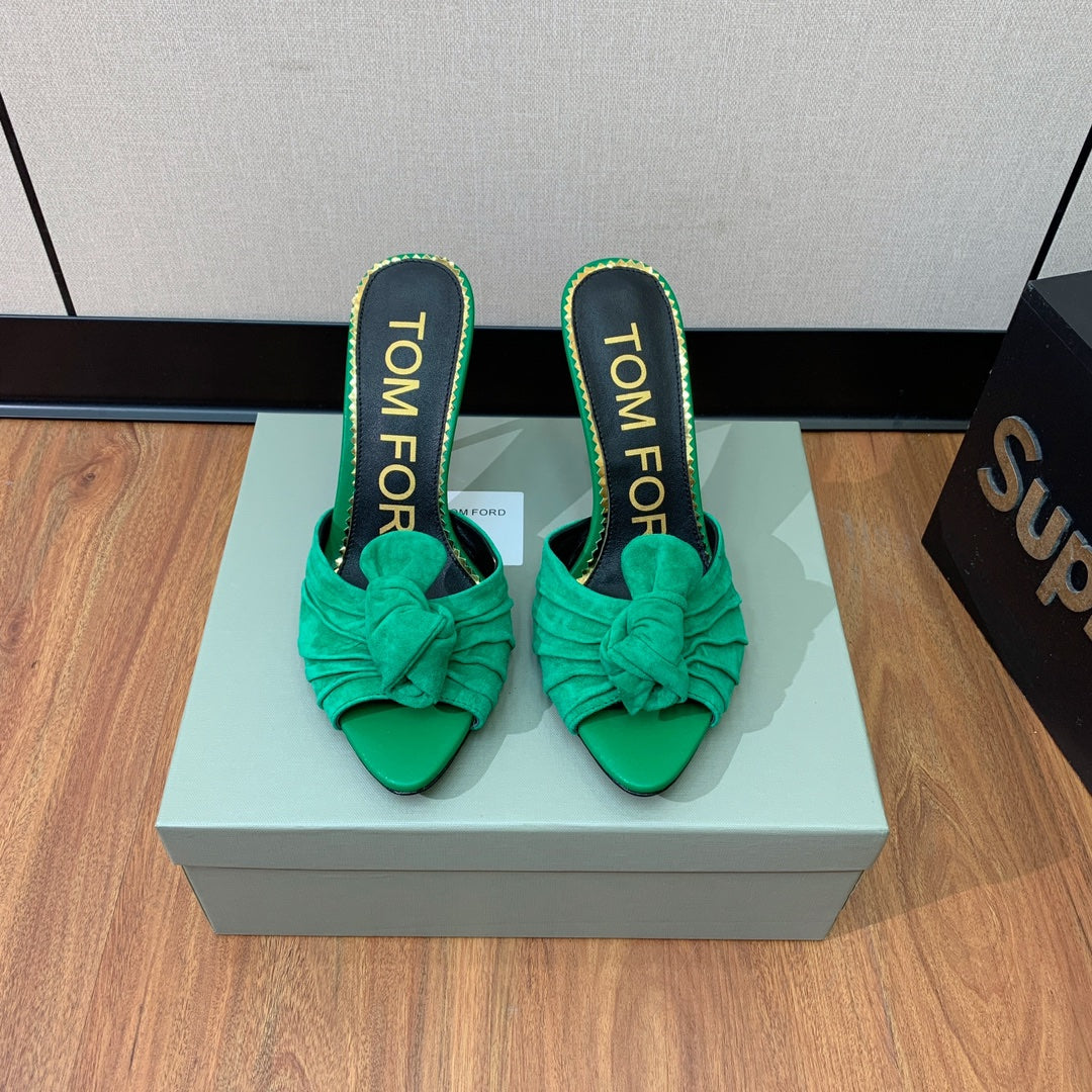 HIGH HEEL MULE 10 CM IN TEAL GREEN SUEDE