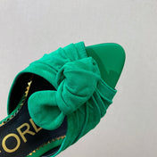 HIGH HEEL MULE 10 CM IN TEAL GREEN SUEDE