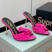 HIGH HEEL MULE 10 CM IN BRIGHT PINK SUEDE