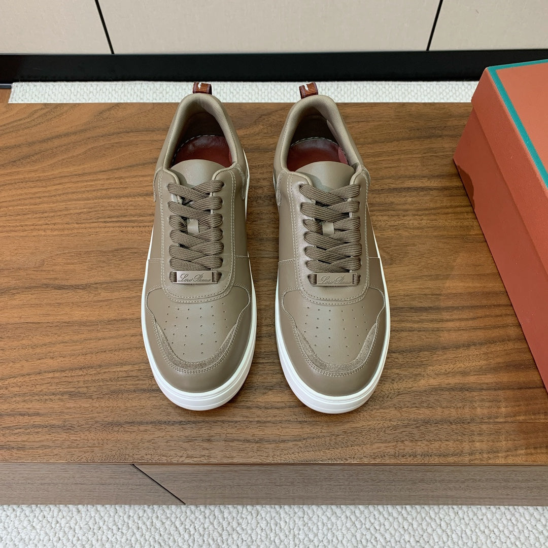 LP SNEAKERS IN STONE BROWN CALFSKIN WHITE SOLE