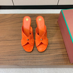 HIGH HEELS 85 MM IN ORANGE SUEDE