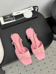 CC HIGH HEELS IN PINK QUILTED SUEDE