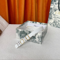 DIOR 25S BELT 20 MM IN WHITE CALFSKIN 562163