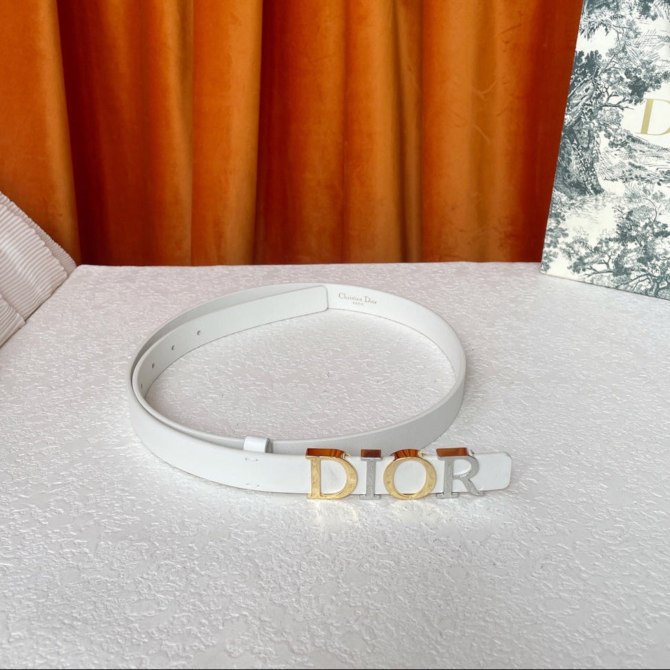 DIOR 25S BELT 20 MM IN WHITE CALFSKIN 562163