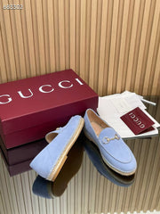 GUCCI 26S LOAFER IN LIGHT BLUE SUEDE