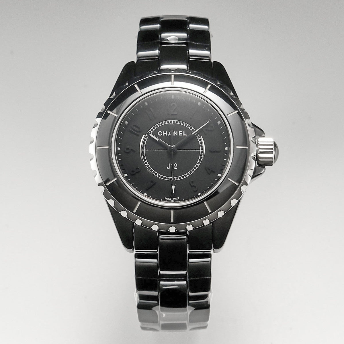 J12 Quartz Black Ceramic Black Numerals Black Dial