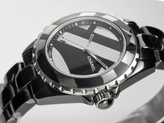 J12 38mm Automatic Limited Untitled H5582 Black Ceramic Black Steel Dial