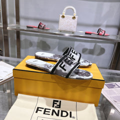 FF Women Signature Slides Gray Canvas Slide