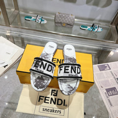 FF Women Signature Slides Gray Canvas Slide