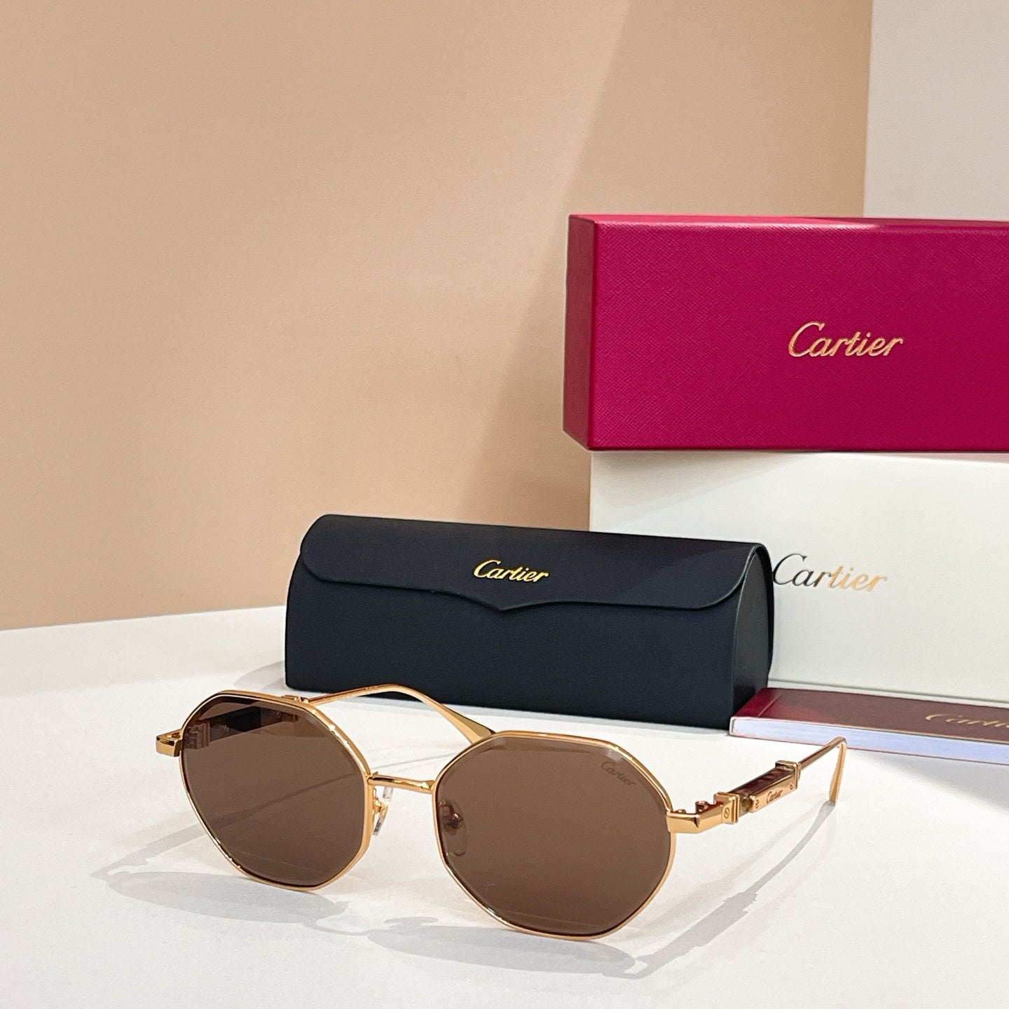 PREMIÈRE GEOMETRIC FRAME SUNGLASSES CT0484S IN METAL