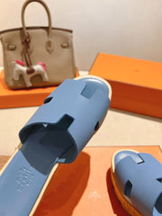 HM 25S HIGH WEDGE SANDALS IN BLUE LAMBSKIN STYLE 3