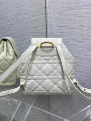 SMALL 23 CARO BACKPACK IN WHITE MACROCANNAGE LAMBSKIN