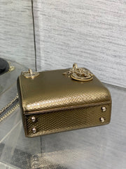 MINI 17 LADY BAG IN GOLD METALLIC LAMBSKIN