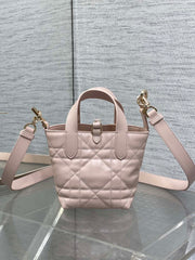 DIOR 25S ALWAYS MINI BAG 13 IN LIGHT PINK MACROCANNAGE CALFSKIN GOLD HARDWRE