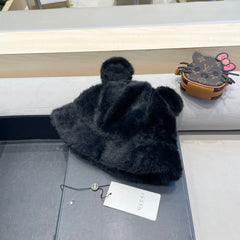 BUCKET HAT IN BLACK FLEECE 397930