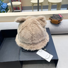 BUCKET HAT IN CAMEL BEIGE FLEECE 397931