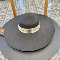 WIDE BRIM STRAW HAT BLACK 672709